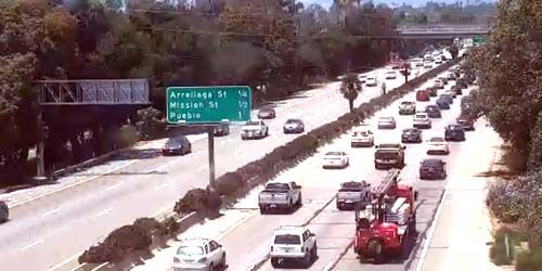 Circulation sur l'autoroute 101 webcam - Santa Barbara