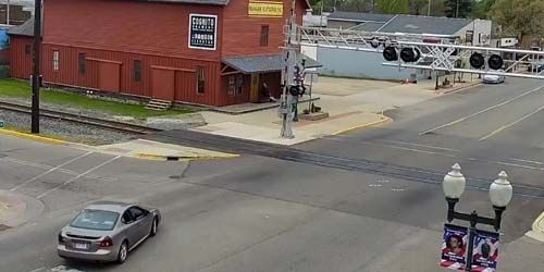Railroad crossing in suburb of Bangor Webcam