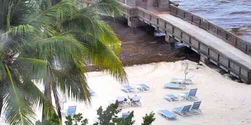 Playa de arena y gran muelle en Islamorada Webcam