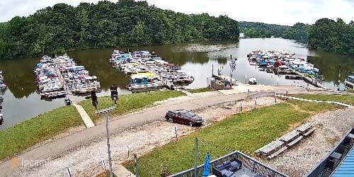 Berths with boats on Lake Charles Mill webcam - Mansfield