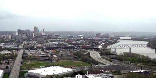 Panorama desde arriba, Río Ohio, Puente Sur webcam - Cincinnati