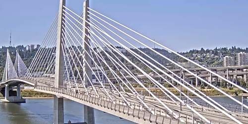 Tilikum Bridge over the Willamette River webcam - Portland
