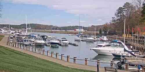 LIVE: Pier with yachts in Lake Davidson Nature Preserve - Charlotte