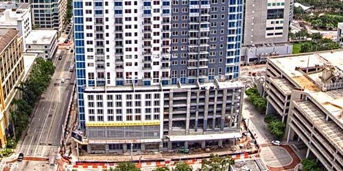 Centre-ville de construction d'un gratte-ciel Webcam