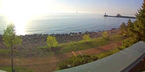 Remblai, vue sur le phare webcam - Newport