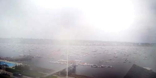 Panorama of the bay with yachts in Marblehead live cam
