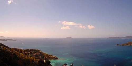 Vue sur la mer des Caraïbes depuis l'île Saint John webcam - Iles vierges américaines
