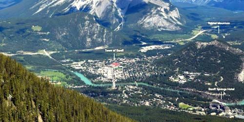 Panorama of the resort town of Banff webcam - Calgary
