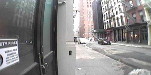 Pedestrians on the sidewalk webcam - New York