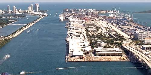 Port Miami, île Dodge webcam - Miami