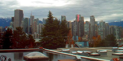Vancouver Skyscrapers and mountains live cam