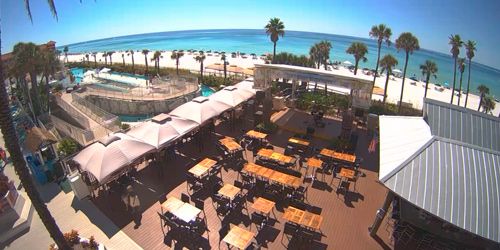 Outdoor bar with stage at Holiday Inn Resort webcam - Panama City