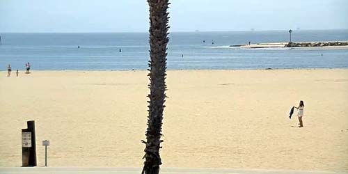 Vacationers on a sandy beach webcam - Santa Barbara
