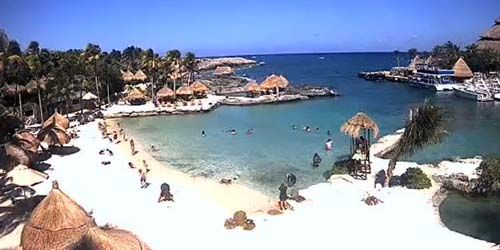 The beautiful beach of the Xcaret Park hotel webcam - Playa del Carmen