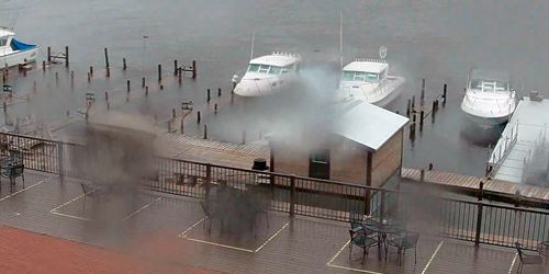 Berth with boats and yachts on the shores of Lake Rainey webcam - Baudette